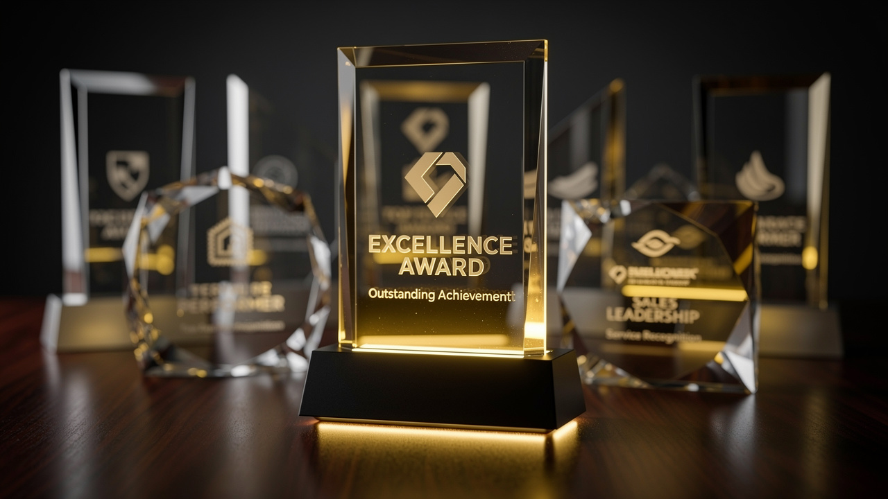 Premium custom acrylic award plaques for corporate gifting programs