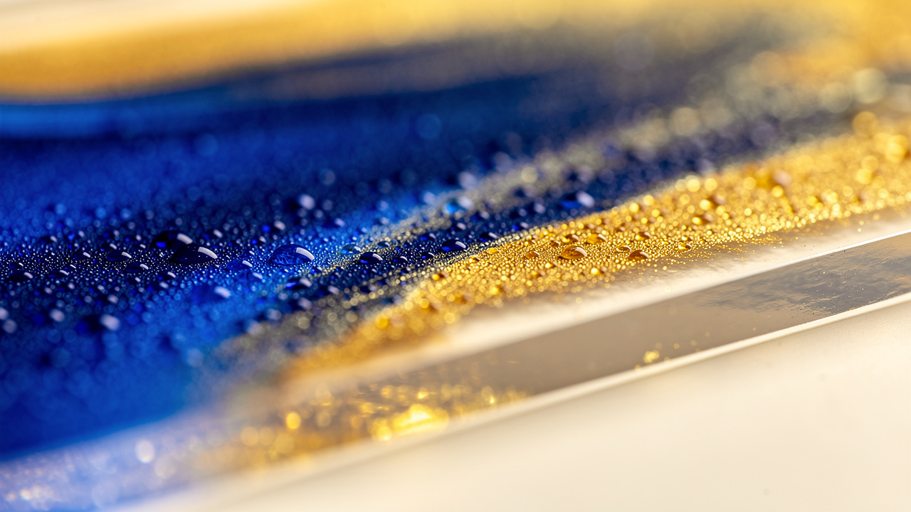Close-up of UV-cured ink bonded directly onto acrylic surface