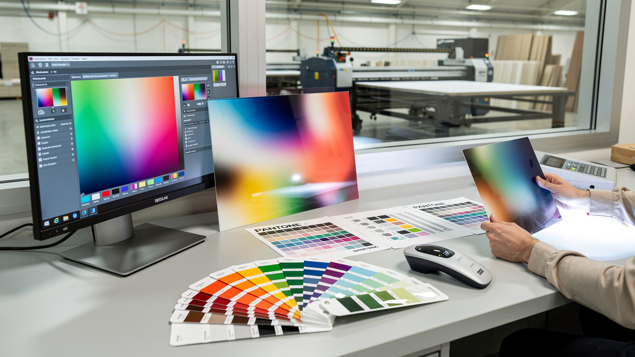 Color management process for UV printed acrylic wall art production