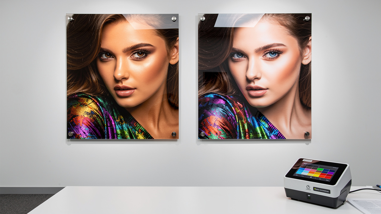 Comparison of photo-quality UV acrylic print versus standard print