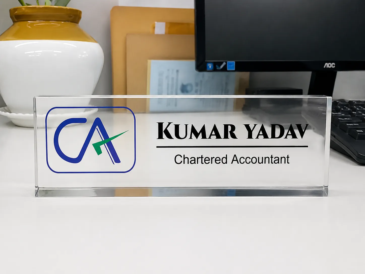 Glass Name plate